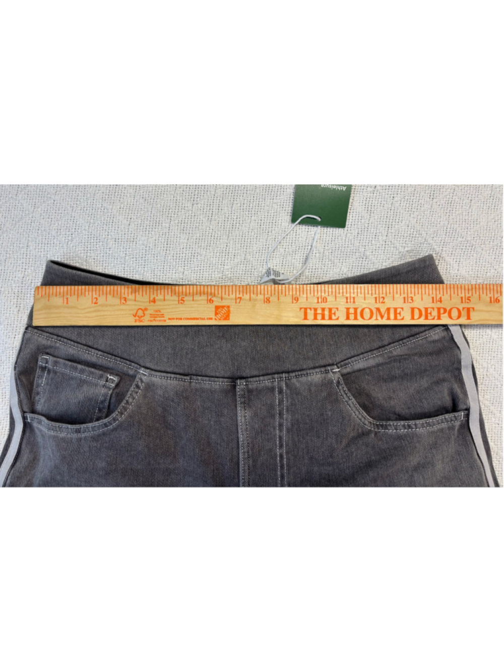 Halara Flex Gray Wide Leg Denim Pants Side Stripe Stretch High Waist Med NWT - Picture 7 of 8